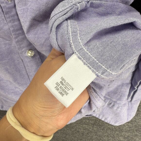 Sonoma Shirt Men L Large Blue Button Up Collared Long Sleeve Cotton Pockets - Picture 4 of 7